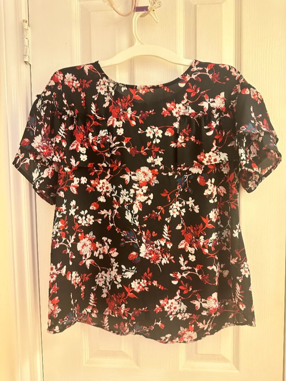 Black Floral Blouse